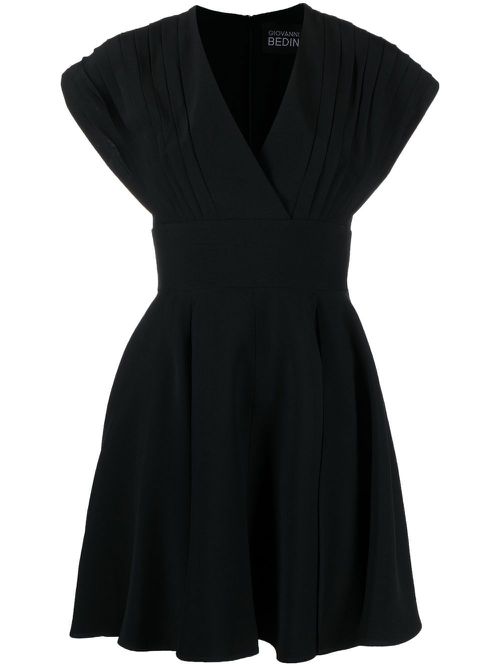 V-neck fitted dress - Black