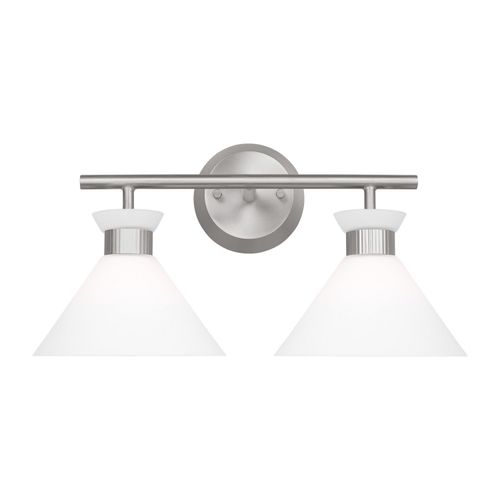 Brushed Steel Two Light Bath from the Belcarra Collection