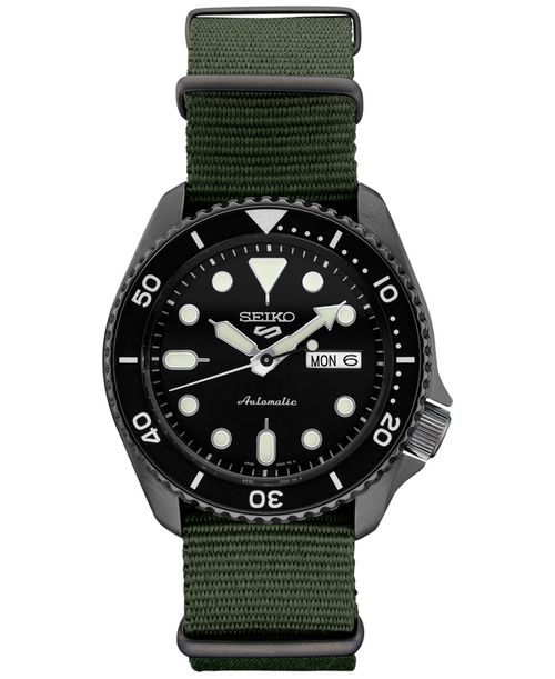 Men's Automatic 5 Sports Green Nylon Strap Watch 42.5mm - Green