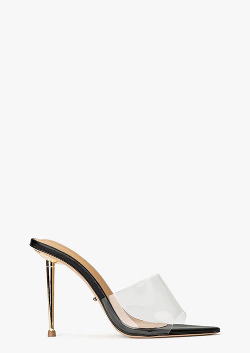 Mylo Clear Vinylite/Black Heels