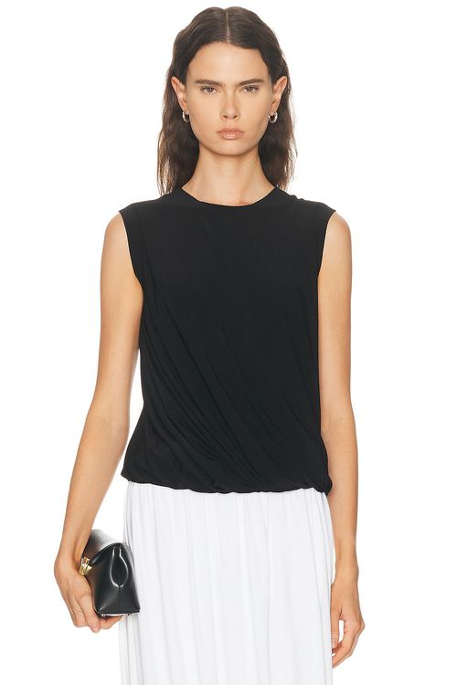 Norma Kamali Sleeveless Twist Top in Black - Black. L also in M