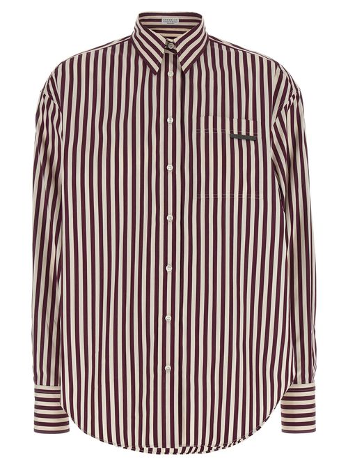 Shiny Detail Shirt And Blouse Bordeaux