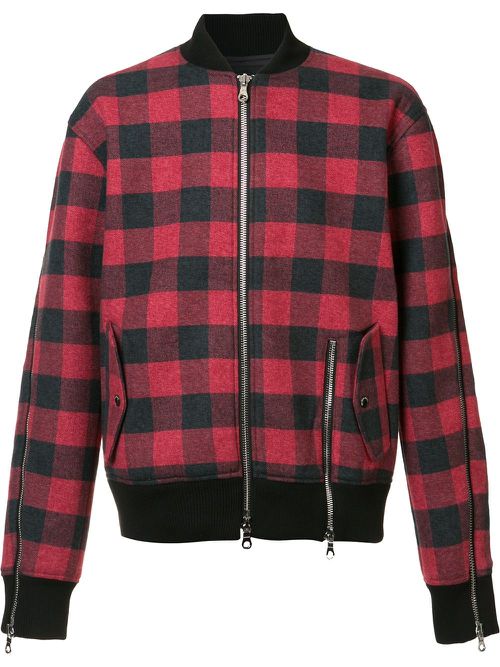 Plaid bomber jacket - Red
