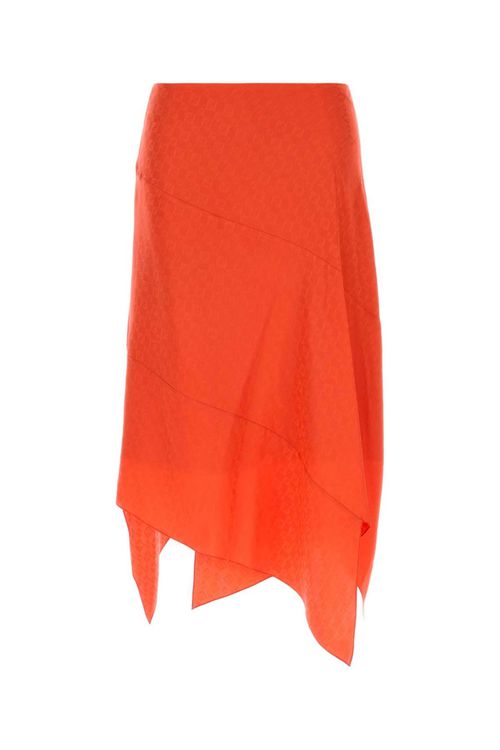 Coral silk skirt