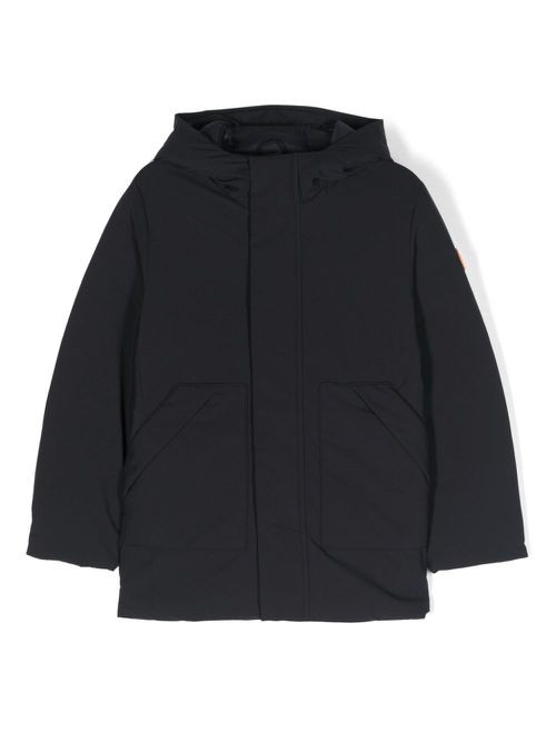 Albi logo-patch padded jacket - Blue