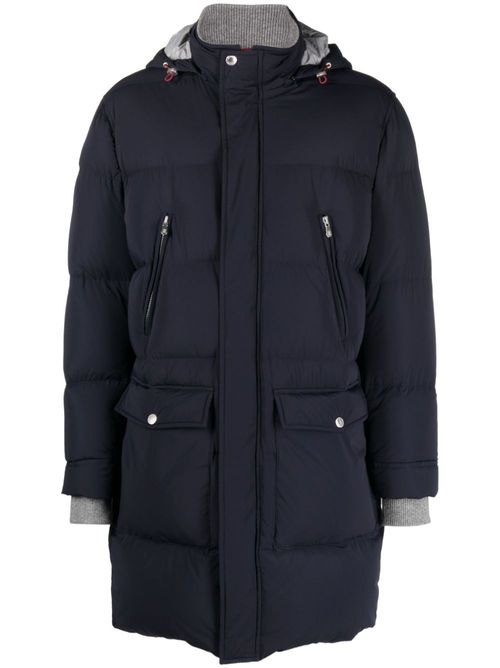 Hooded padded coat - Blue