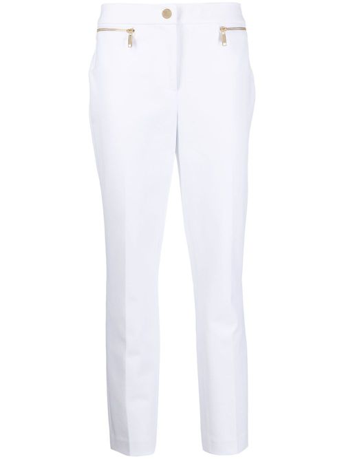 Mid-rise slim trousers - White
