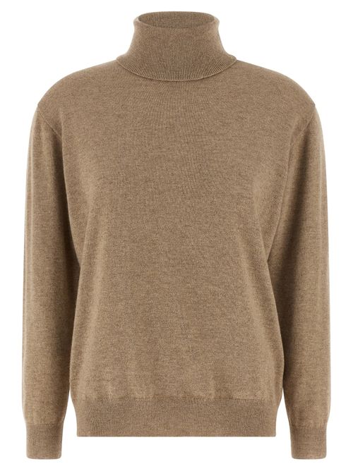 Cashmere Turtleneck Sweater — Beige