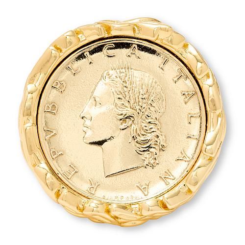 Bellezza Bronze Genuine 20 Lira Coin Ring