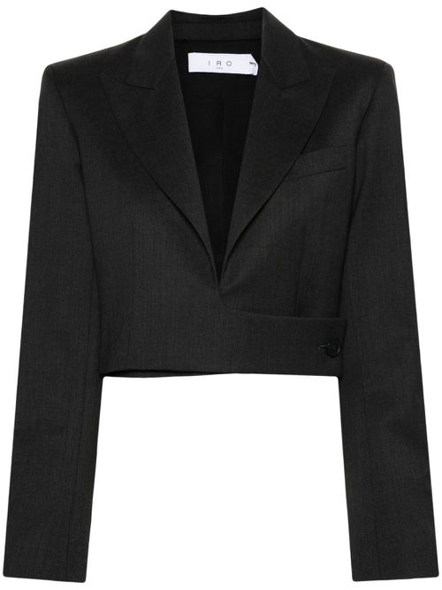 Peak-lapel cropped blazer - Grey