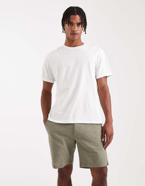 Linen mix shorts in green