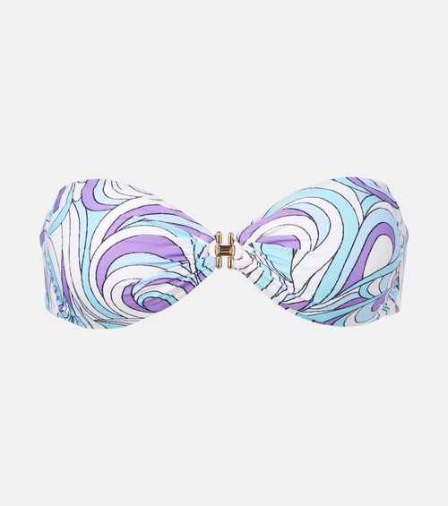 Istanbul printed bandeau bikini top