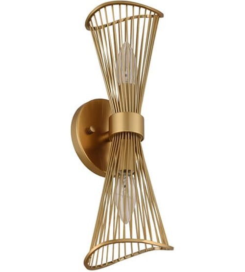 Aurora 2-Light Wall Sconce in Nordic Bra