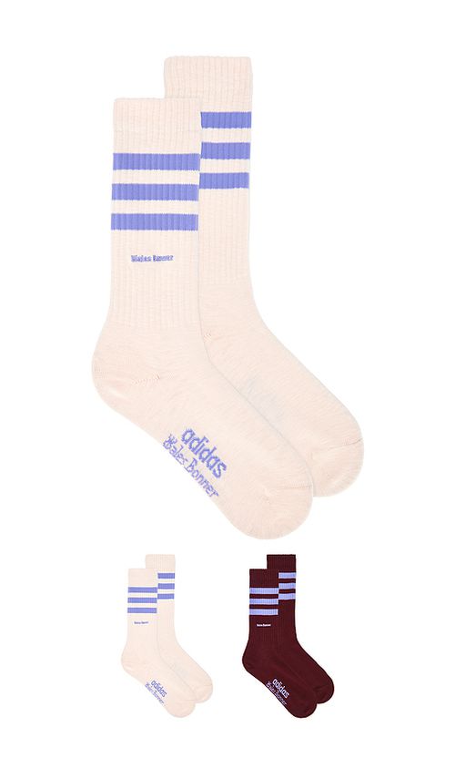 Adidas by Wales Bonner SOCKEN WB in Wine,Cream. Größe L. Also in M, S, XL/1X