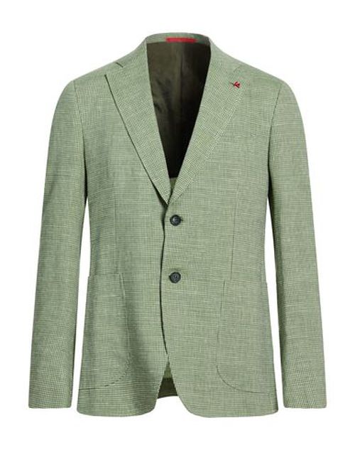 Man Blazer Green Size 40 Wool, Linen, Silk, Mohair wool