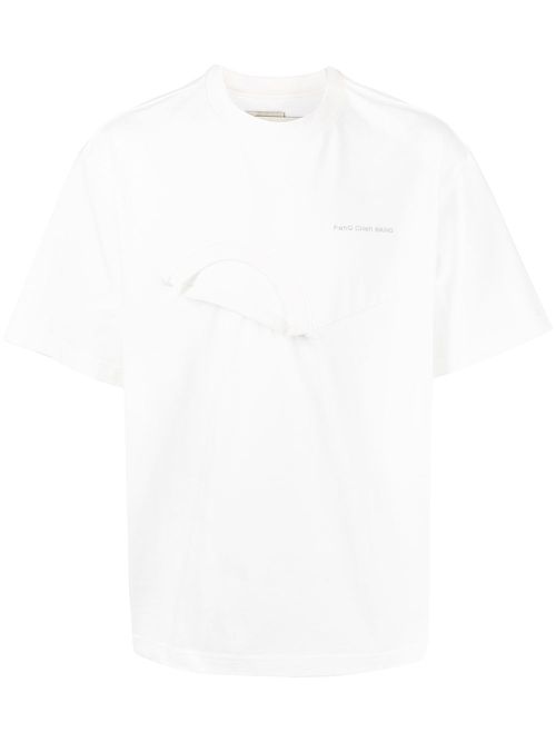 Logo-print patchwork T-shirt - White