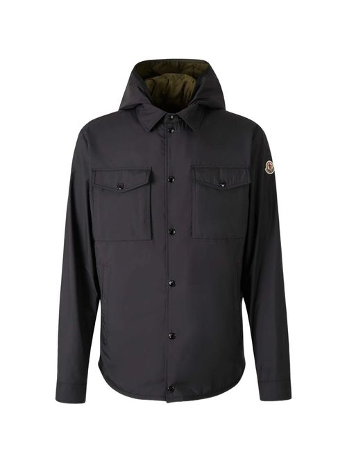 Detachable Down-Filled Inner Vest with Logo Patch and Snap-Front Pockets