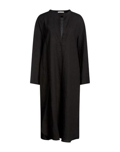 Woman Midi dress Black Size 6 Linen