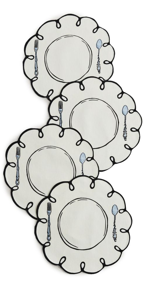 Linen Embroidered Placemats Multi One Size