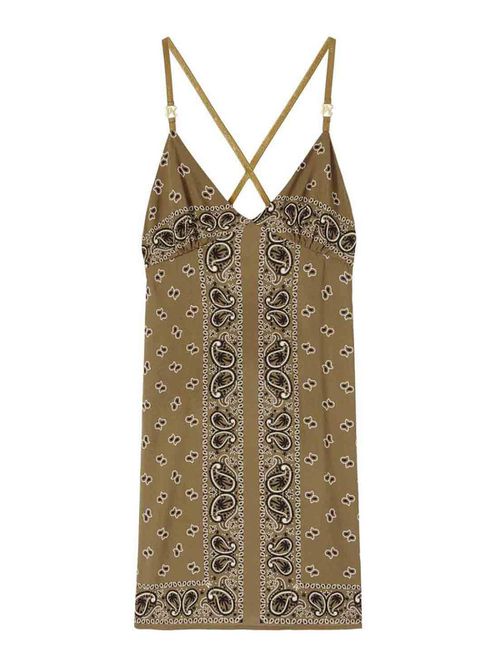 Paisley-print slip dress