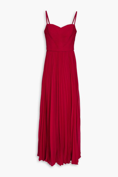 Pleated chiffon gown - Red - US 14