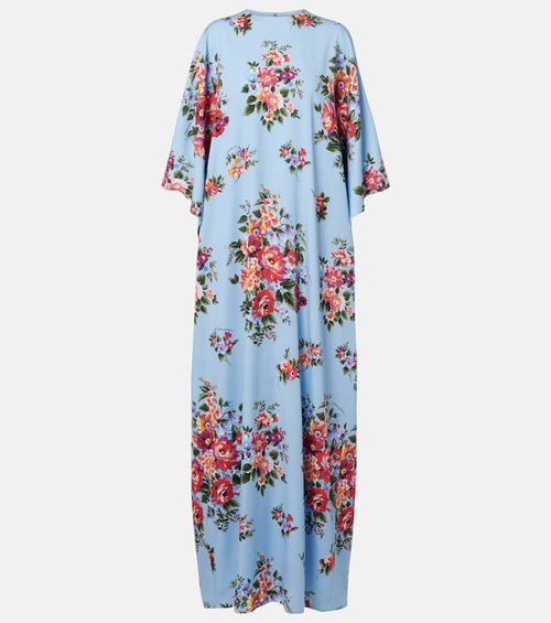 Floral silk-blend kaftan