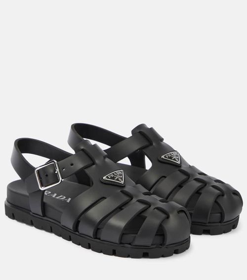 Prada Logo fisherman sandals