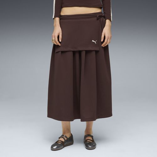 PUMA T7 Women's Midi Pleated Skirt in Brown