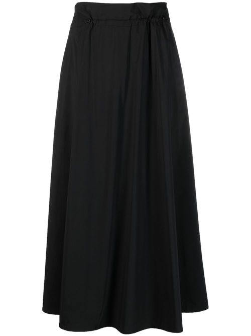 Drawstring midi skirt - Black