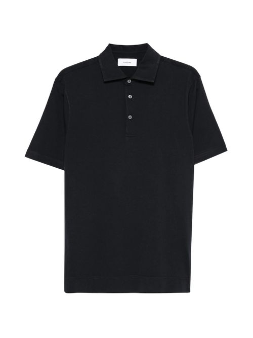 Cotton-Silk Blend Polo Shirt with Classic Button-Down Collar
