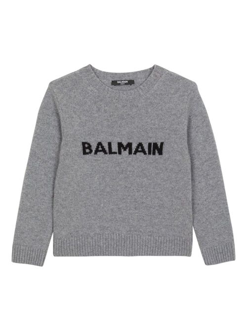 Logo-intarsia jumper - Grey