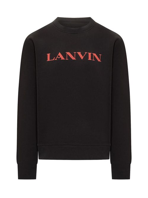 Men'S Black Sweatshirt With Red Logo