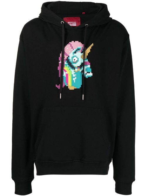 Unicorn graphic-print hoodie - Black