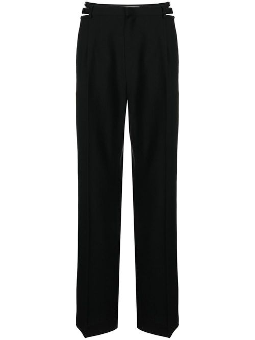 Lingerie cut-out wool trousers - Black