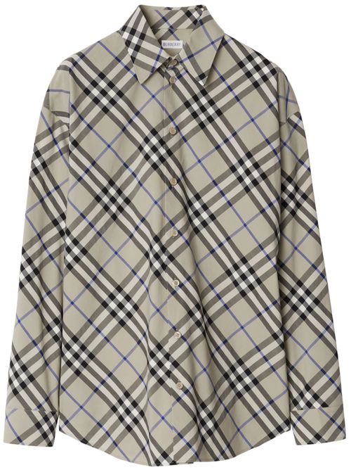 Checked cotton shirt - Neutrals