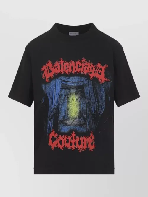 Balenciaga - medium fit graphic crew neck t shirt