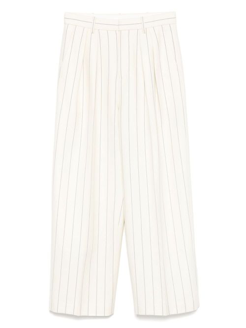 LESS striped straight leg pants - White