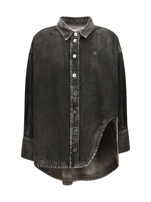 Oversized Denim Shirt — Black