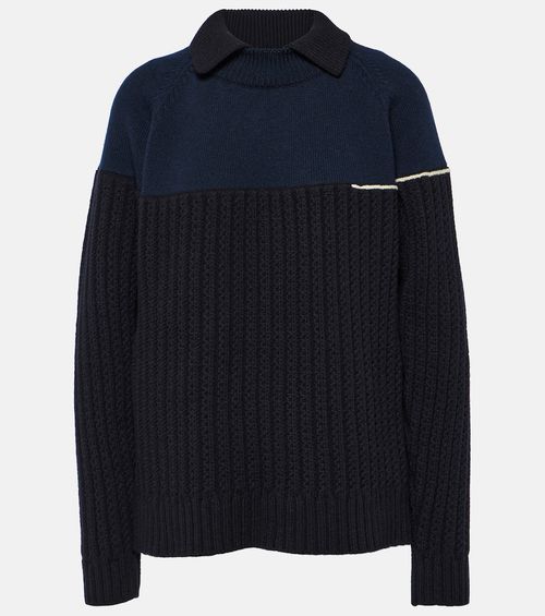 Victoria Beckham Double-collar wool sweater