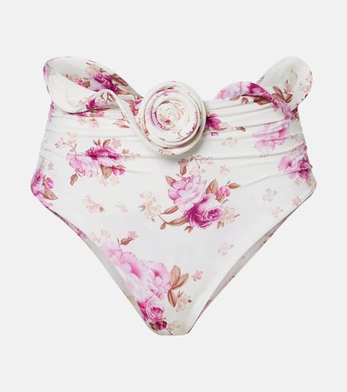 Floral-appliqué bikini bottoms