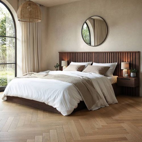 Solace+Co Unisex Taylor Hotel Ottoman Bed w/ Side Tables Walnut in Brown | : King