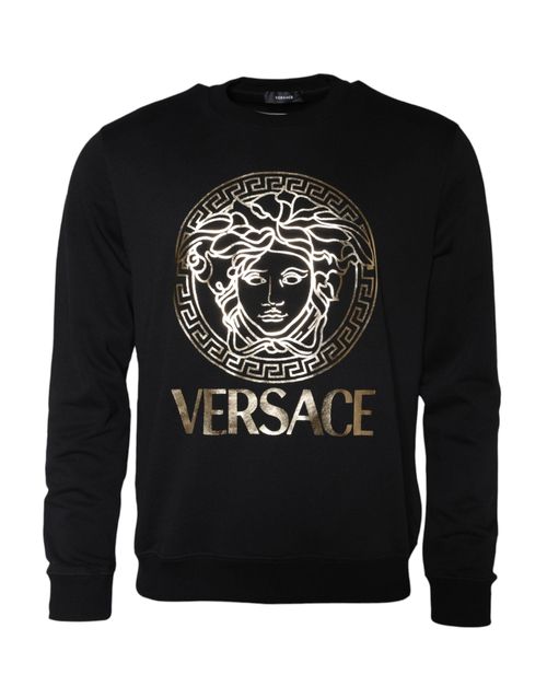 Medusa Logo Crew Neck Sweatshirt — Black