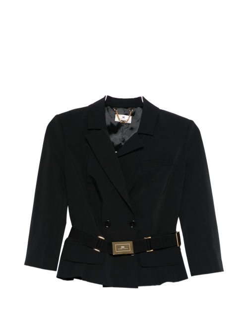 Belted double-breasted jacket