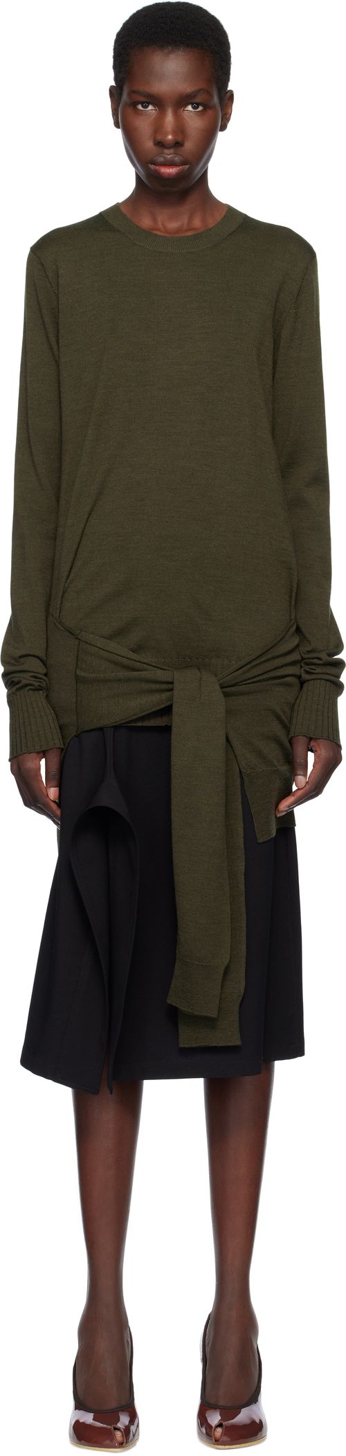 Stella McCartney Khaki Mixed Wool Sweater