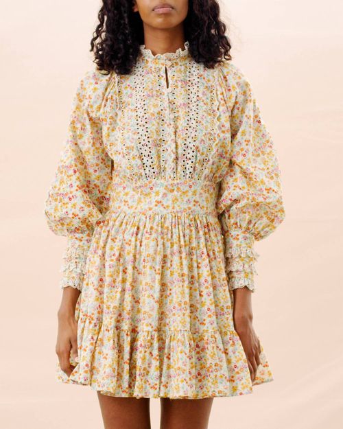 Women's Cotton Slub Mini Dress In Beige