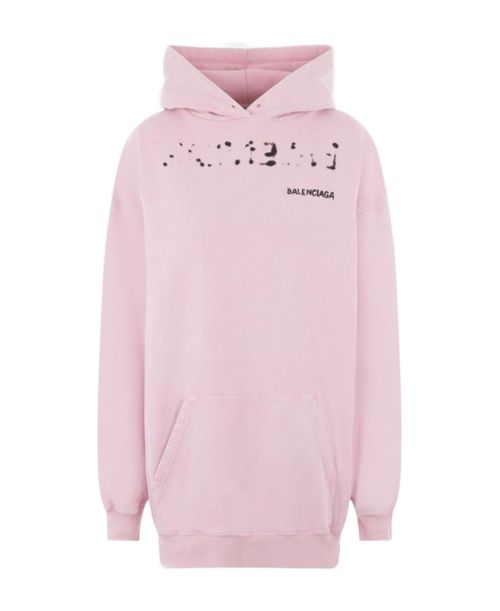 Hand drawn-logo cotton hoodie