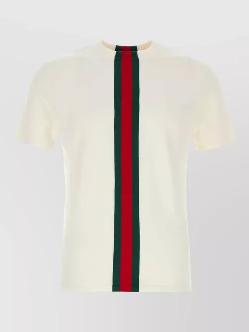 Gucci - knit t shirt stripe detail crew neck