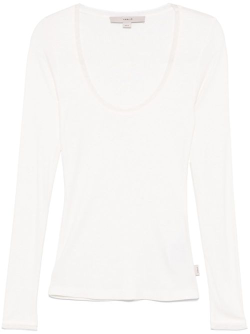 Long-sleeve jersey top - White