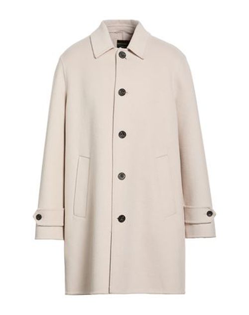 Man Coat Ivory Size L Wool, Polyester
