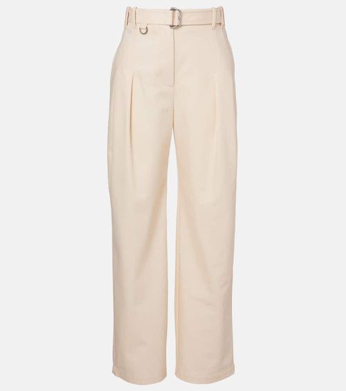 Cotton gabardine tapered pants